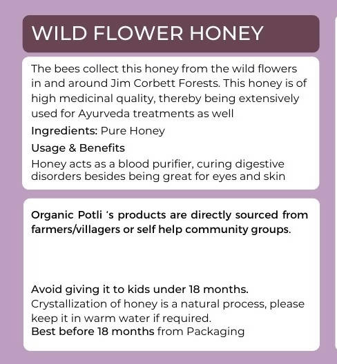 Organic Potli Wild Flower Honey - Distacart