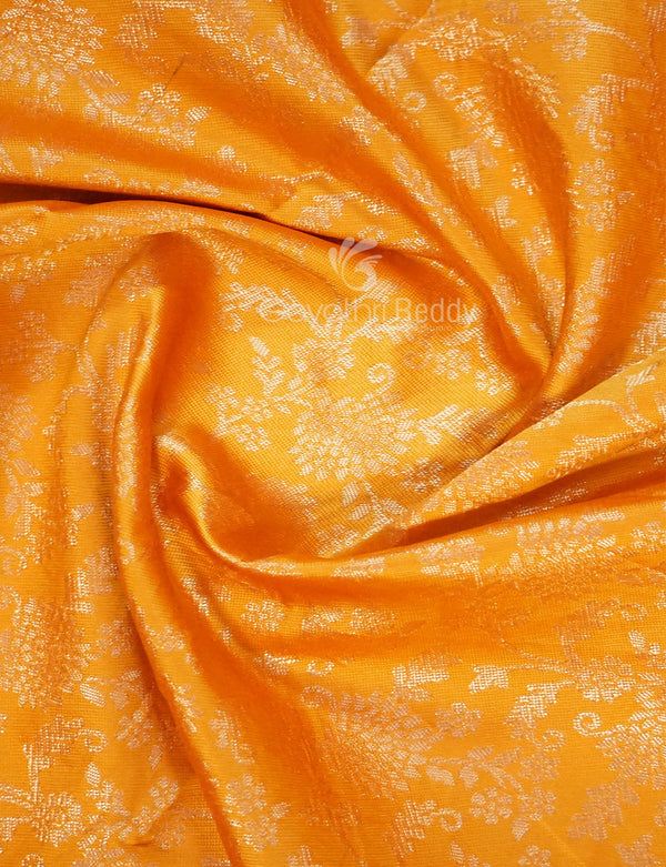 Shades of Yellow Floral Designbanaras Semi Silk Saree By Gayathri Reddy Designer Studio - Distacart