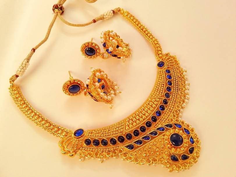 Blue Kemp Necklace Set For Women