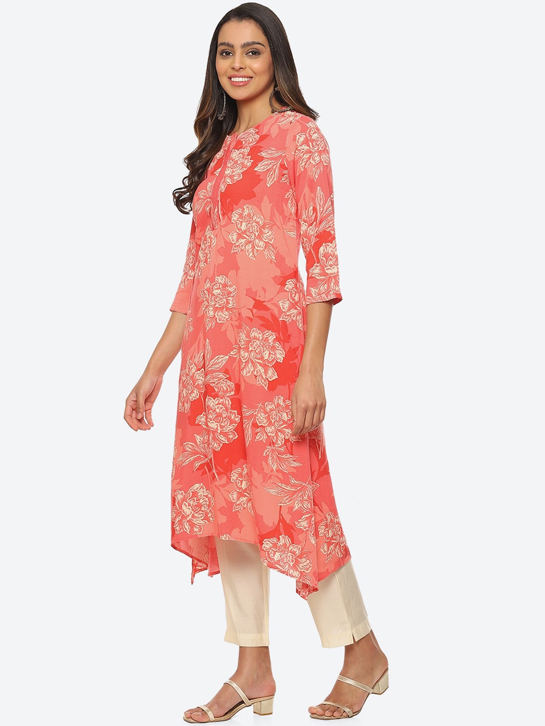 Biba Women Floral Printed Straight Kurta - Distacart