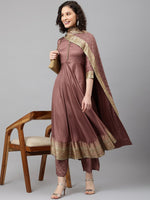Thumbnail for Khushal K Ethnic Motifs Kurta with Trousers & With Dupatta - Distacart