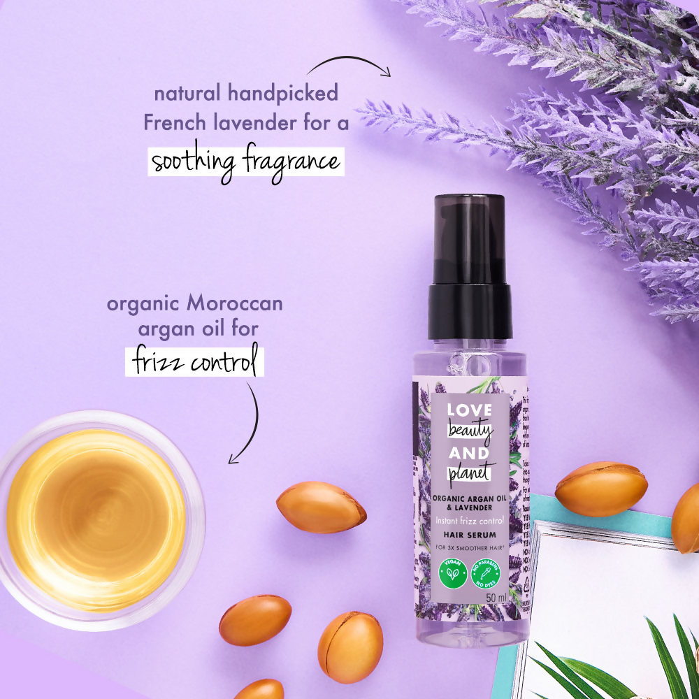 Love Beauty And Planet Organic Argan Oil & Lavender Hair Serum - Distacart
