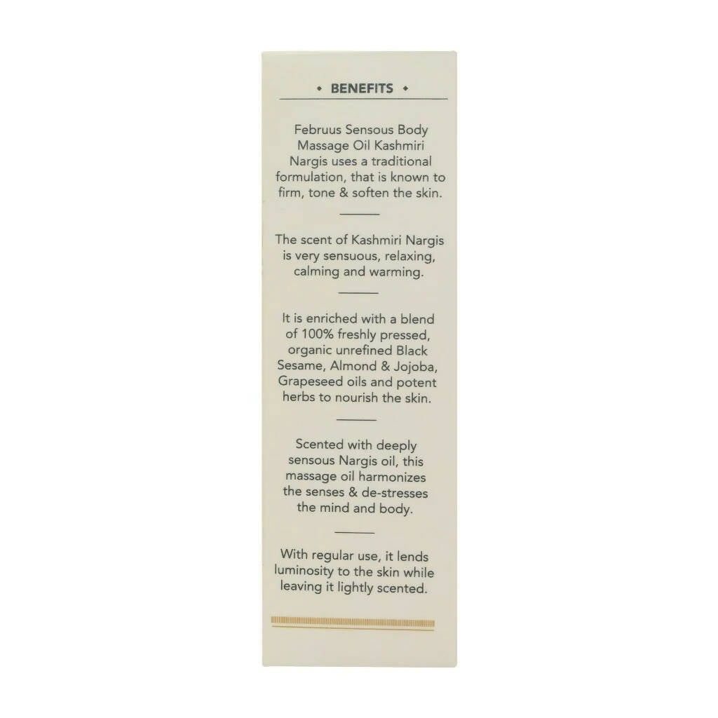 Februus Organics Kashmiri Nargis Body Oil - Distacart
