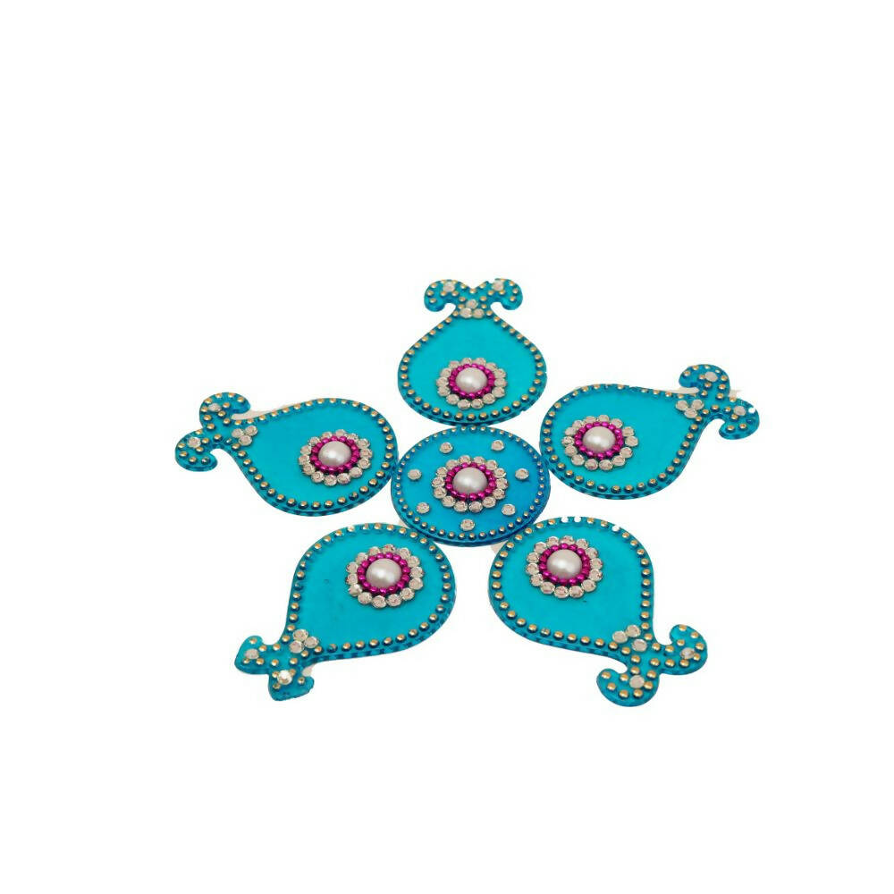 Kundan HandiKrafts Matka Rangoli Blue (Baby) - Distacart