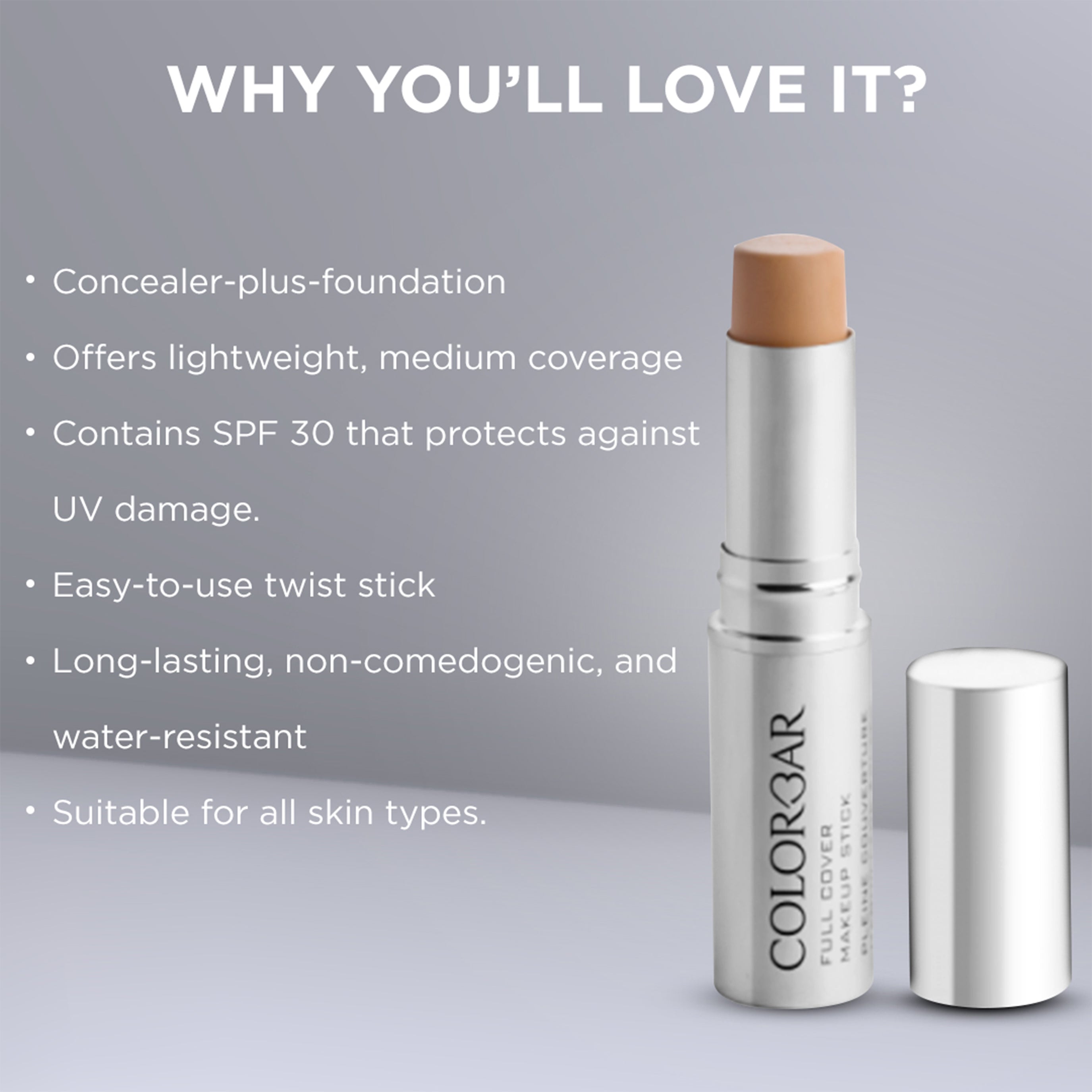 Colorbar Full Cover Makeup Stick Au Natural - Distacart