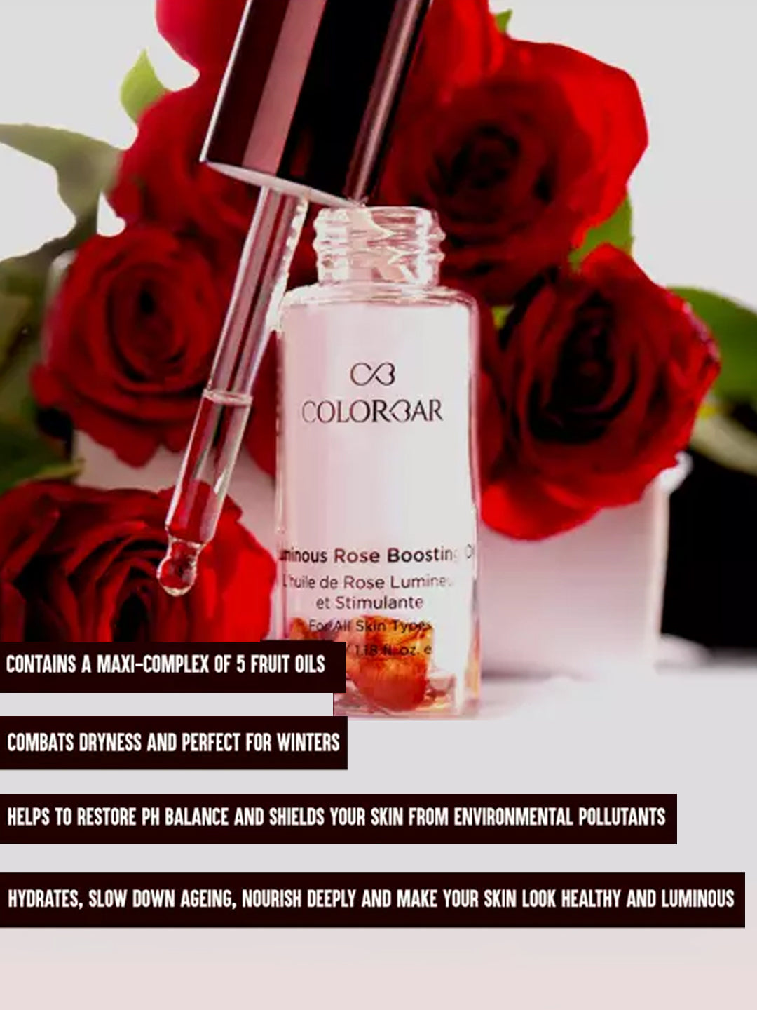Colorbar Face Oils Colorbar Luminous Rose Boosting Oil - Distacart