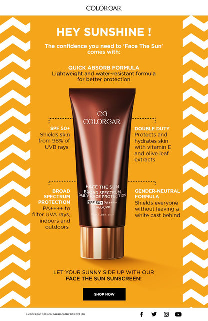 Colorbar Sunscreen Face The Sun Broad Spectrum Daily Face Protector - Distacart