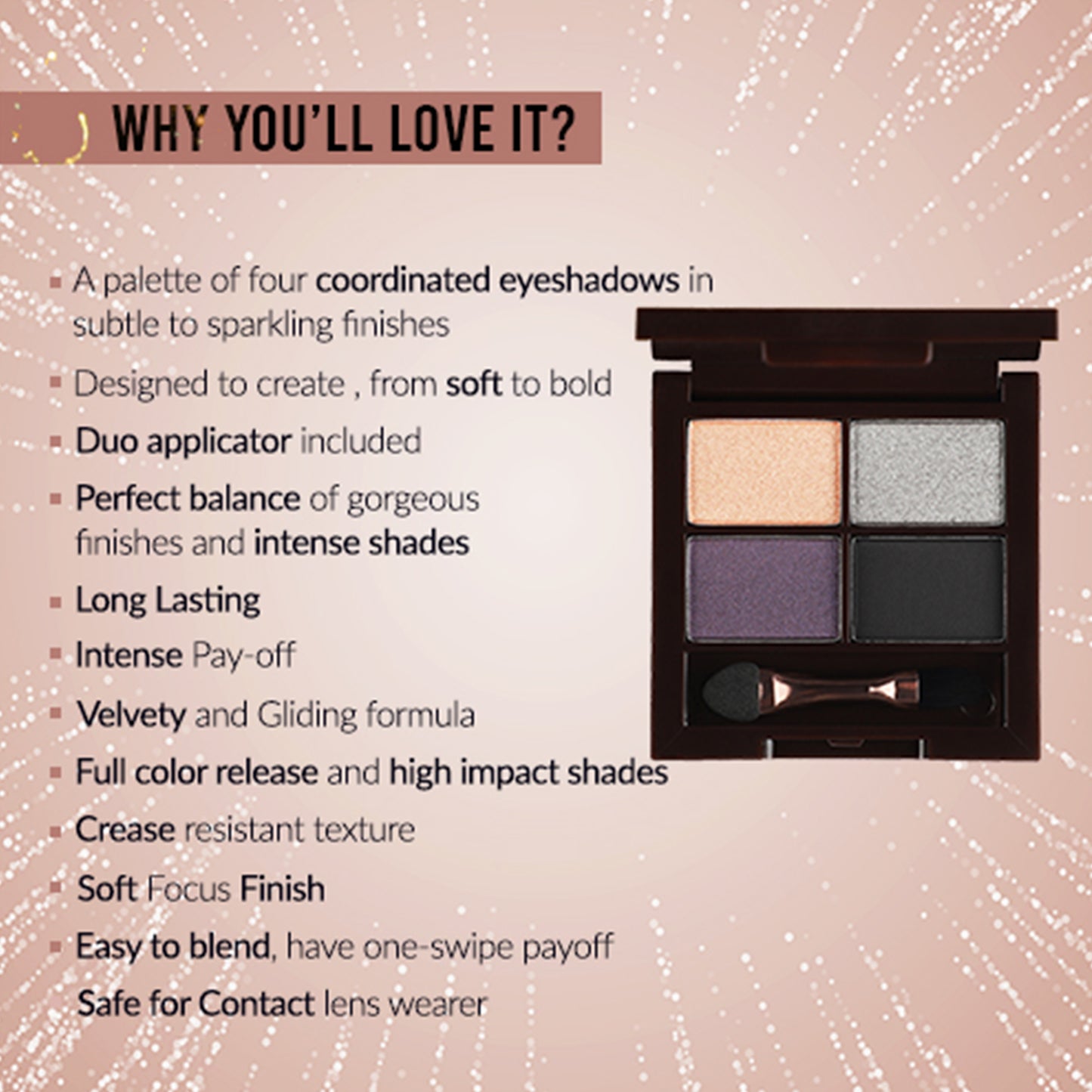 Colorbar Bewitching Eyeshadow Palette Midnight Kiss - Distacart