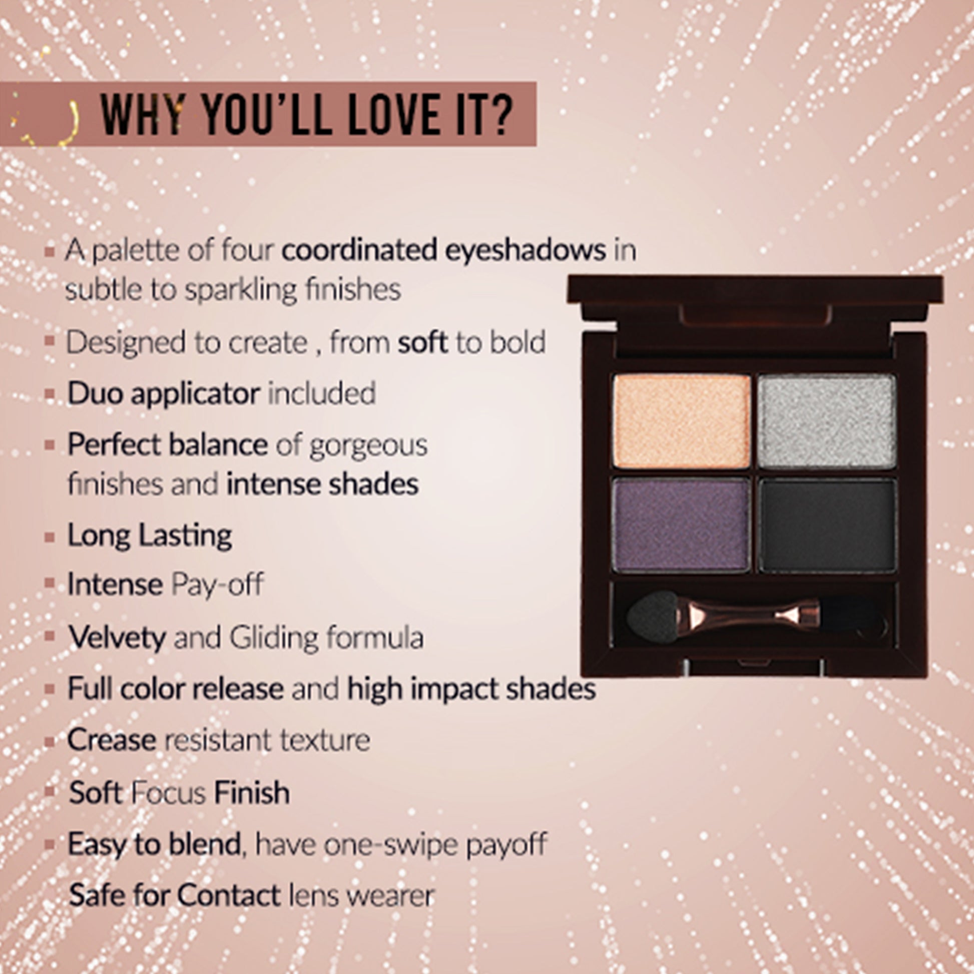 Colorbar Bewitching Eyeshadow Palette Midnight Kiss - Distacart