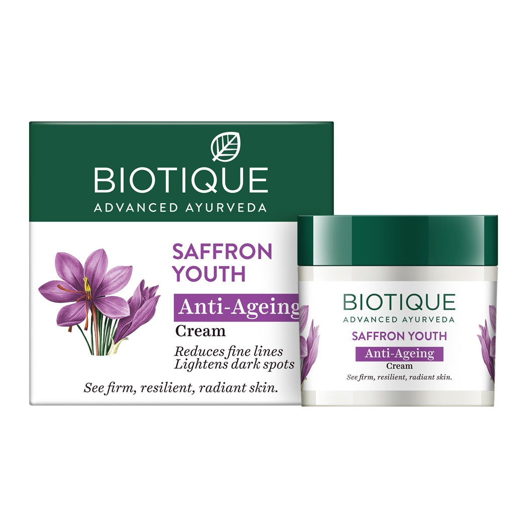 Biotique Advanced Ayurveda Bio Saffron Youth Anti-aging Cream - Distacart