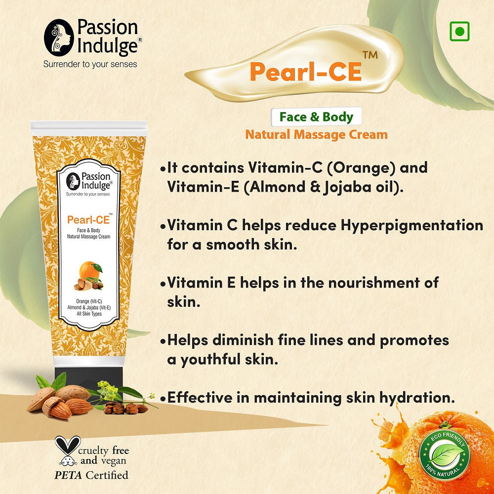Passion Indulge Pearl-CE Face And Body Natural Massage Cream - Distacart