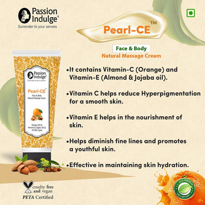 Passion Indulge Pearl-CE Face And Body Natural Massage Cream - Distacart
