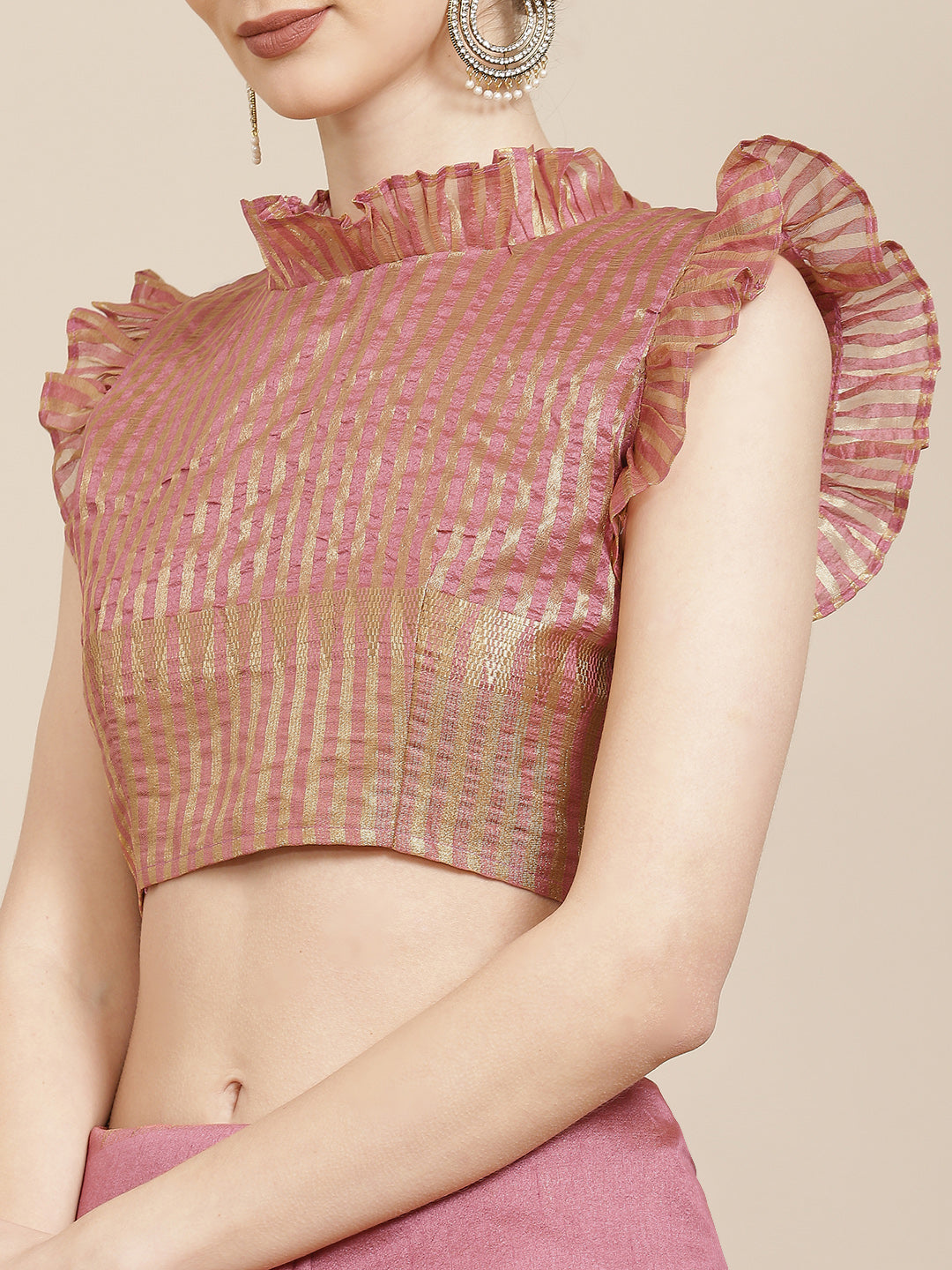 Kalini Pink & Golden Pure Silk Saree - Distacart