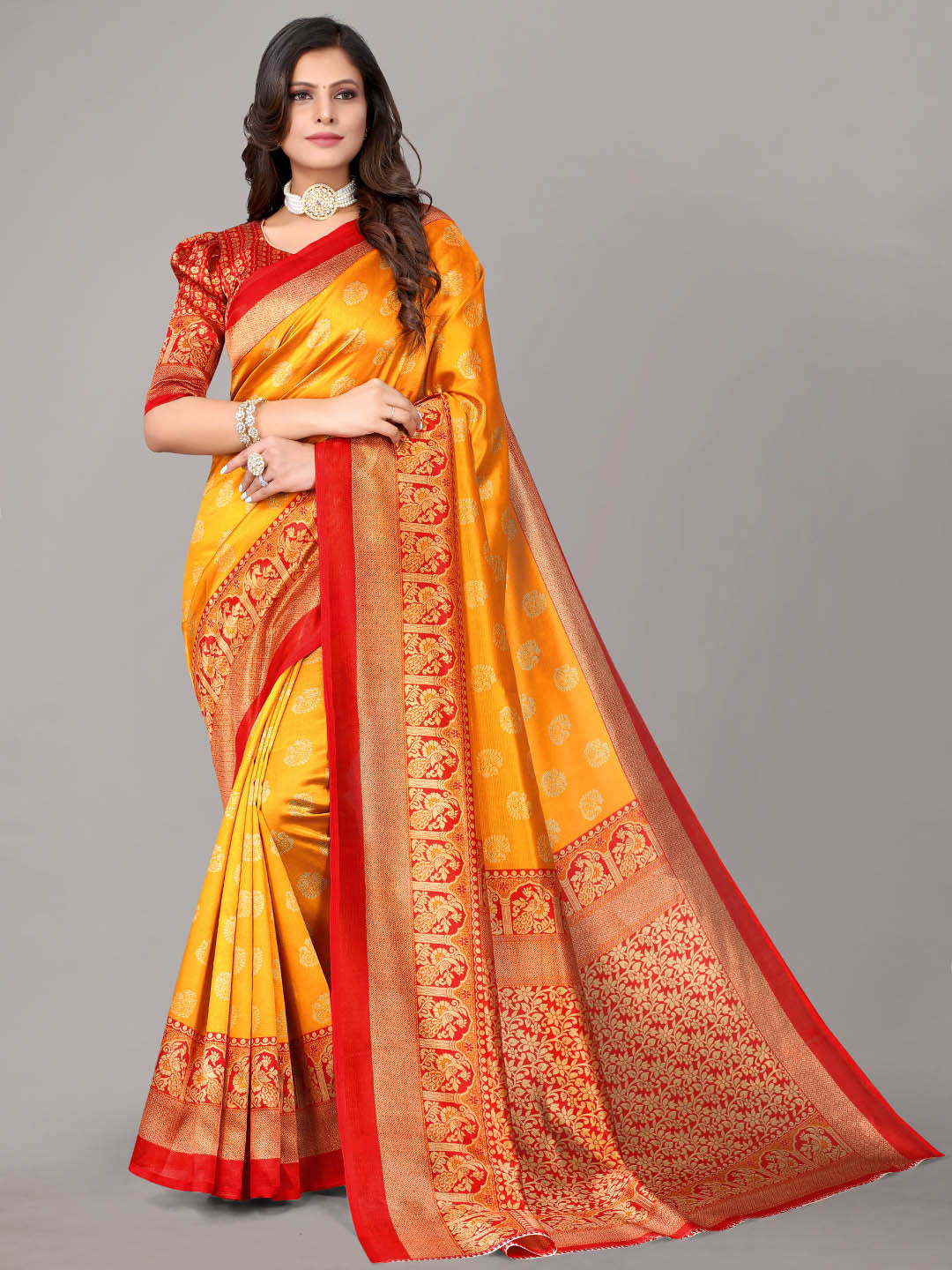 Kalini Floral Art Silk Saree - Distacart