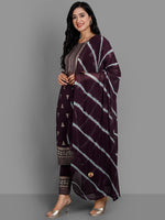 Thumbnail for Kalini Ethnic Motifs Printed Thread Work Kurta & Trousers With Dupatta - Distacart