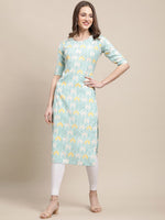 Thumbnail for Kalini Women Teal & Blue Ethnic Motifs Printed Crepe Pack of 2 Kurtas - Distacart