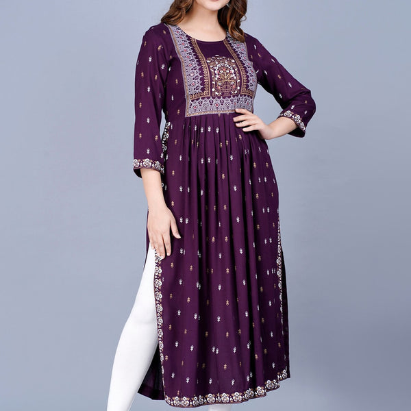 Kalini Women Ethnic Motifs Printed Mirror Work Summer Sheers Anarkali Kurta - Distacart
