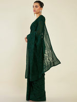 Thumbnail for Soch Floral Sequinned Pure Chiffon Saree - Distacart