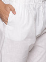 Thumbnail for Sethukrishna Men Cream-Coloured Striped Pure Cotton Kurta with Pyjamas - Distacart