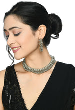 Thumbnail for Mominos Fashion Johar Kamal Silver-Plated Brass Finish Ghungroo Work Choker For Women - Distacart