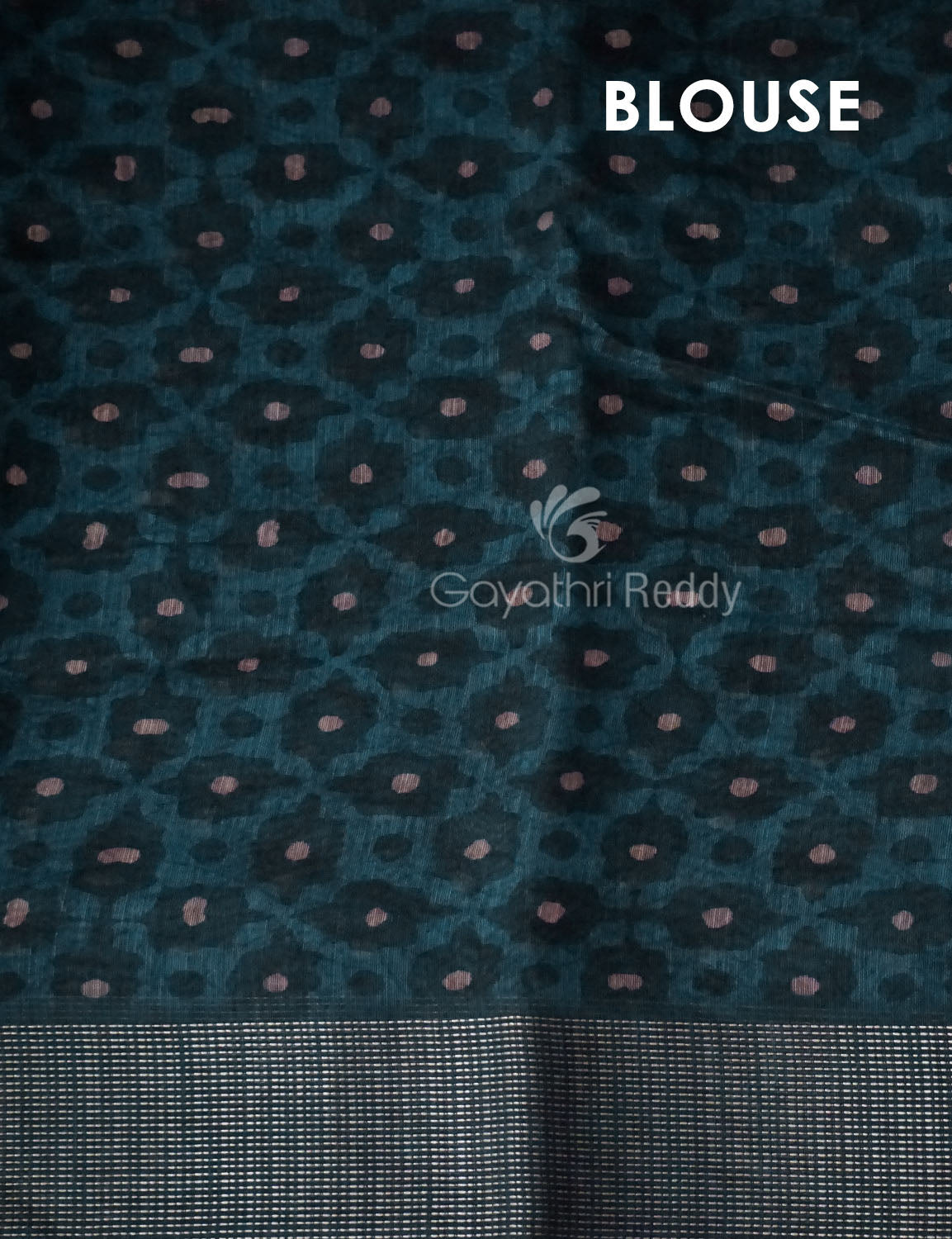 Light Green Lotus Print Semi Chanderi Saree By Gayathri Reddy Designer Studio - Distacart