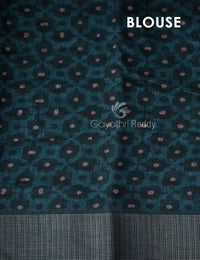 Thumbnail for Light Green Lotus Print Semi Chanderi Saree By Gayathri Reddy Designer Studio - Distacart