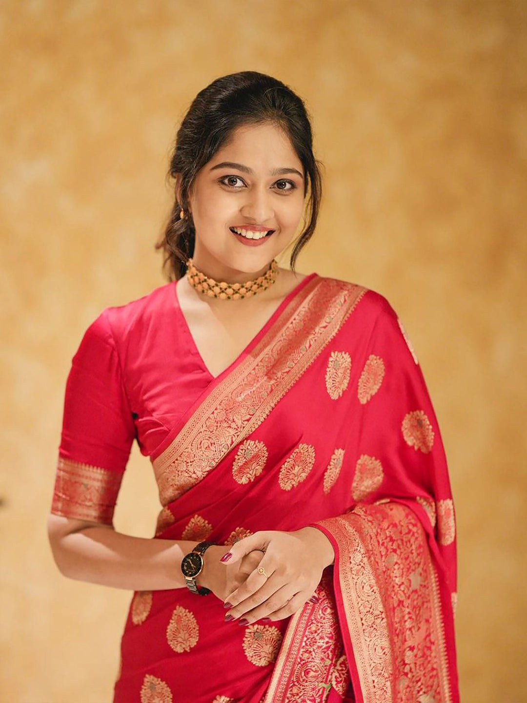 Kalini Ethnic Motifs Woven Design Zari Silk Cotton Banarasi Saree - Distacart