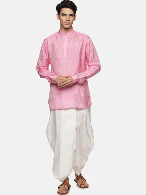 Sethukrishna Mens Pink Kurta with Dhoti Pants - Distacart