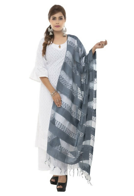 Mominos Fashion Moeza Cotton Payal Design Gray Dupatta - Distacart