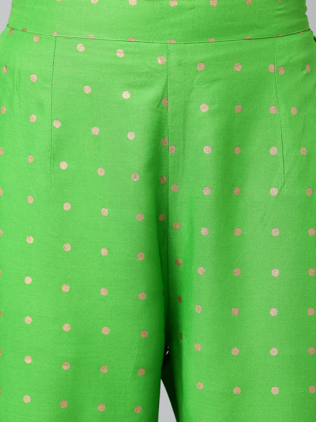 Khushal K Women Pink & Green Printed Kurta with Palazzos - Distacart