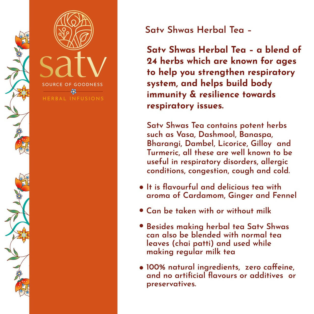 Satv Shwas Herbal Milk Tea - Distacart