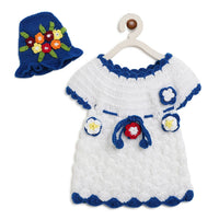 Thumbnail for ChutPut Hand knitted Crochet Elsa Dress with Cap For Baby Girls - White - Distacart