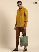 Thumbnail for Mustard Men Rayon Boxy Opaque Casual Shirt - Mahotsav - Distacart