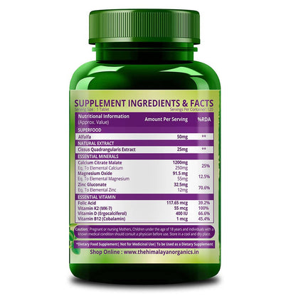 Himalayan Organics Alfalfa + Calcium Citrate Malate 1200mg 120 Tablets