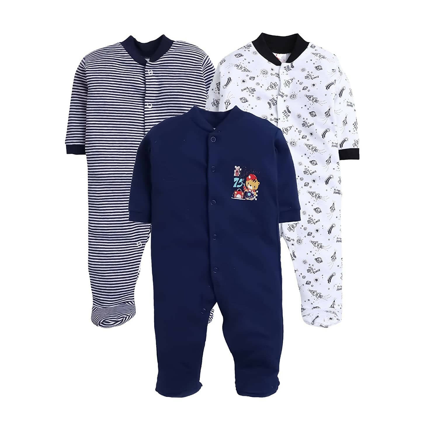 Daddy - G Rompers/Sleepsuits/Jumpsuit /Night Suits for New Born Babies - Navy Blue - Distacart