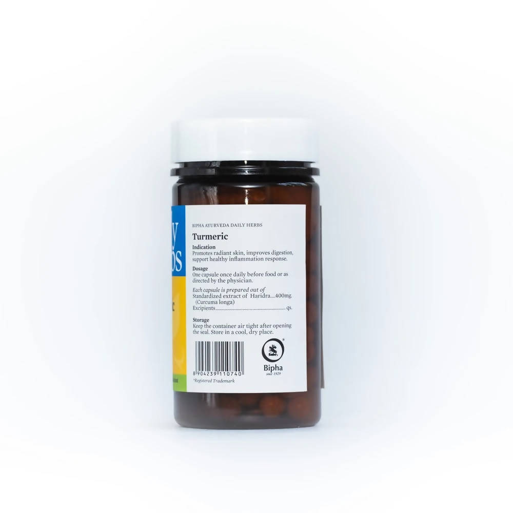 Bipha Ayurveda Daily Herbs Turmeric Capsules - Distacart