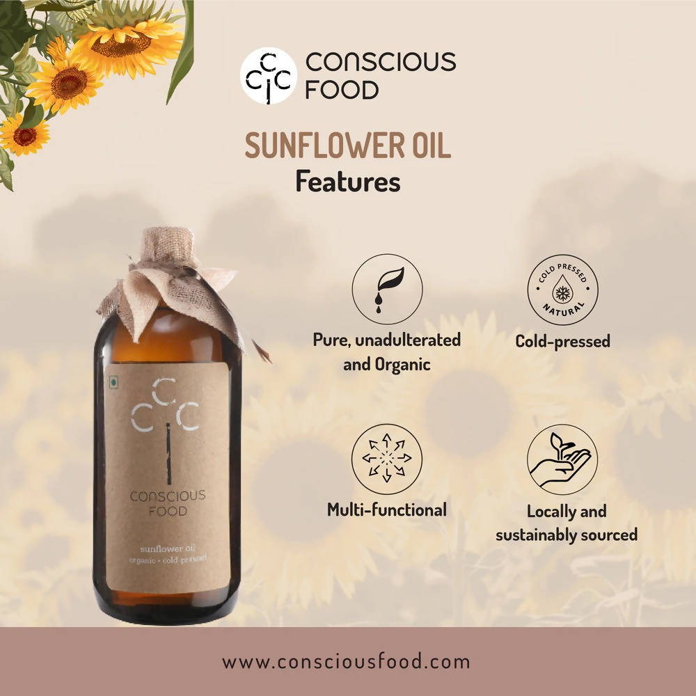 Conscious Food Organic Sunflower Cold Pressed Oil