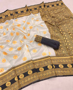 Thumbnail for DEIANA'S Beautiful Golden Jari with New Design Soft Lichi Silk Saree - Cream - Distacart