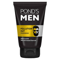 Thumbnail for Ponds Men Pollution Out Activated Charcoal Deep Clean Facewash - 100 gm