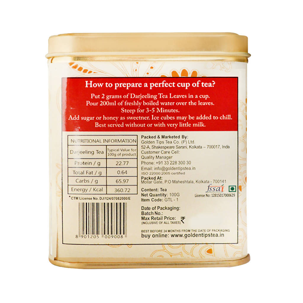 Golden Tips Darjeeling Tea - Tin Can - Distacart