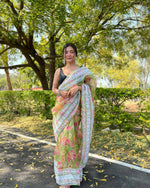 Thumbnail for Vamsee Green Organza Saree - Distacart