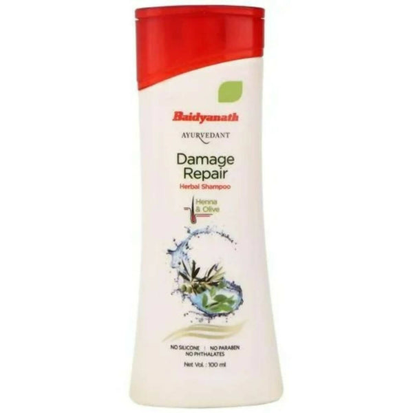 Baidyanath Jhansi Ayurvedant Damage Repair Herbal Shampoo - Henna & Olive - Distacart