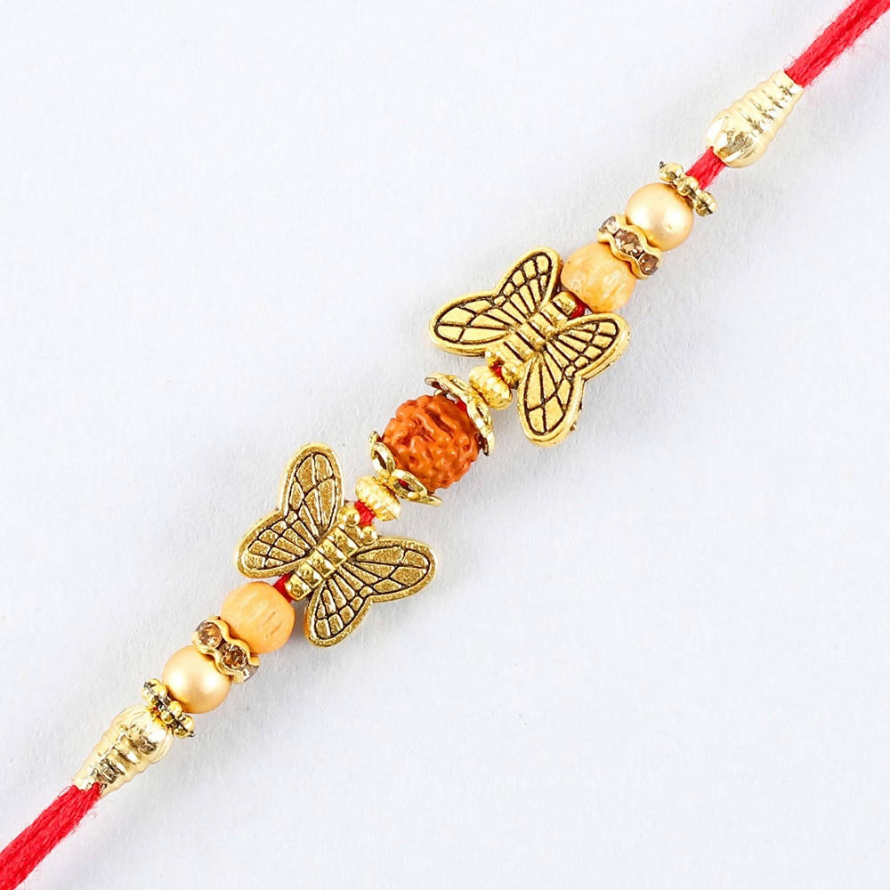 Ethnic Butterfly Rudraksha Rakhi & Cadbury Temptations