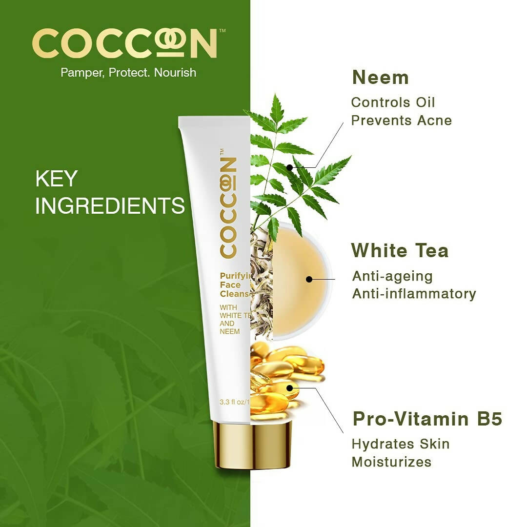 Coccoon Purifying Face Cleanser With White Tea & Neem - Distacart