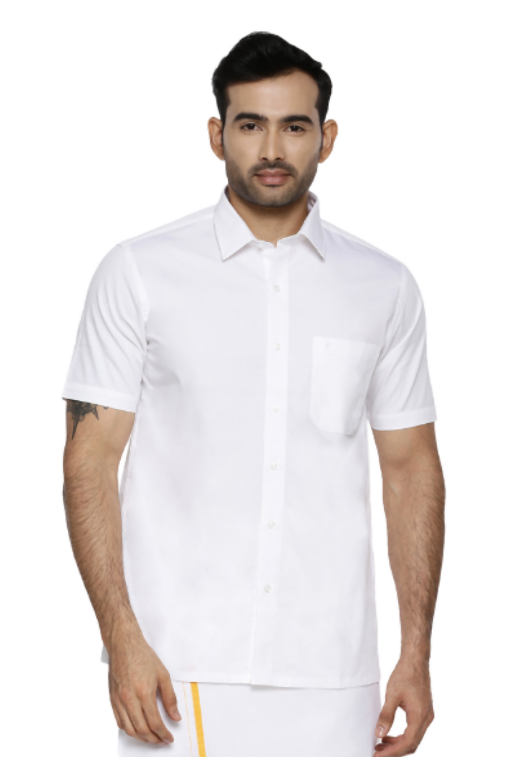 Ramraj Cotton Mens Half Sleeve White Shirt Plus Size - Cool Cotton - Distacart
