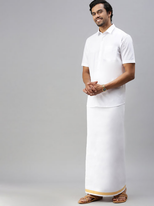 Ramraj Cotton Mens Half Sleeve White Shirt Plus Size - Breeze Cotton - Distacart
