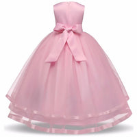 Thumbnail for Asmaani Baby Girl's Pink Color Satin A-Line Maxi Full Length Dress (AS-DRESS_22063) - Distacart
