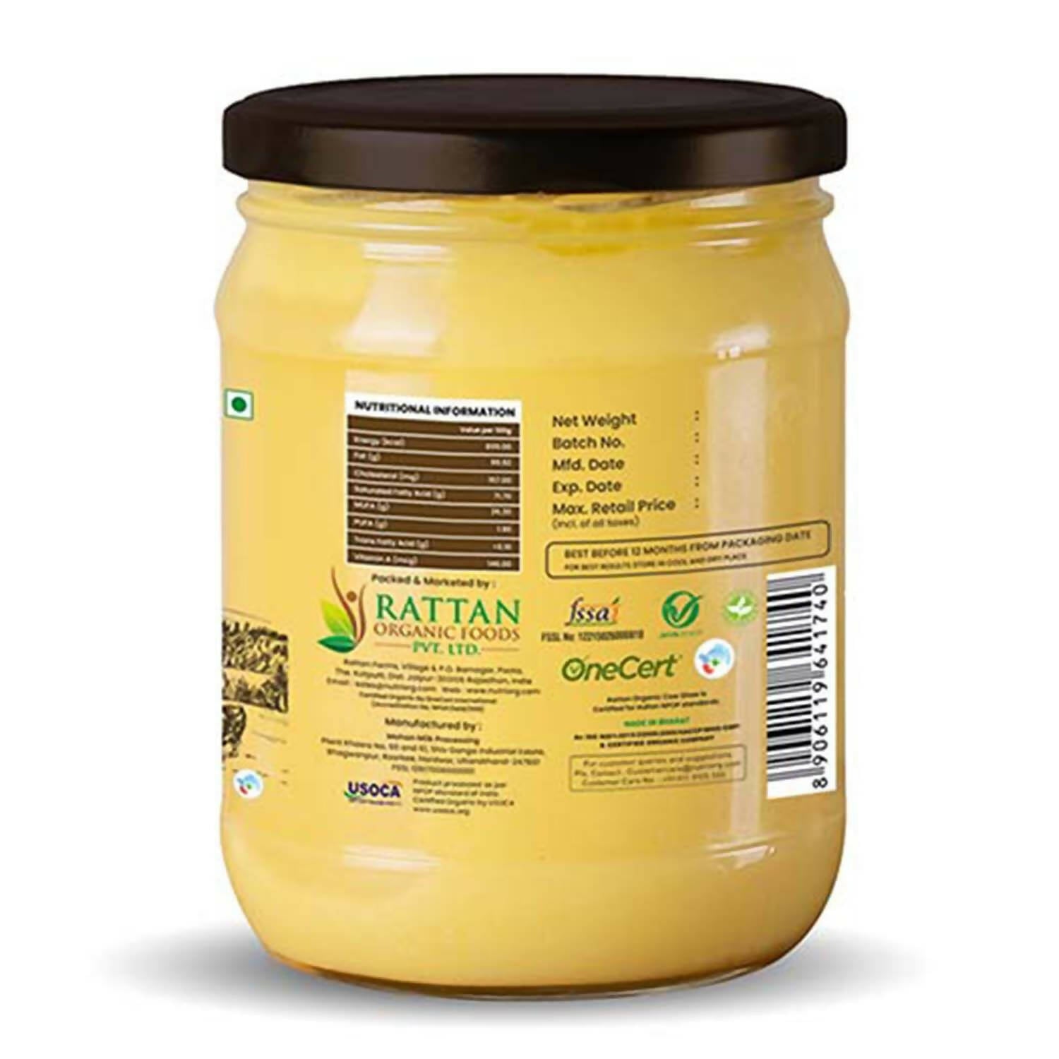 Nutriorg Certified Organic Cow Ghee - Distacart