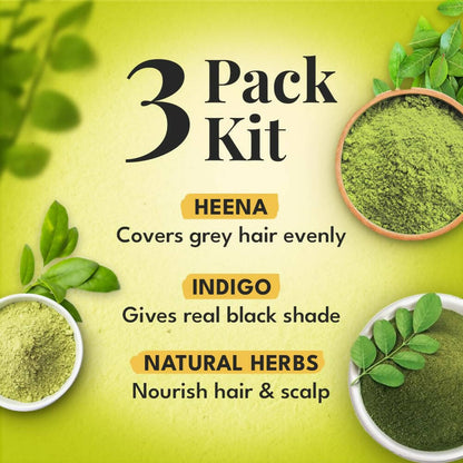 Veda Natural Colors For Black Hair - Henna & Indigo - Distacart