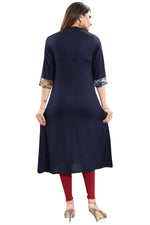 Thumbnail for Snehal Creations Designer Rayon Long Kurti With Embroidery - Distacart